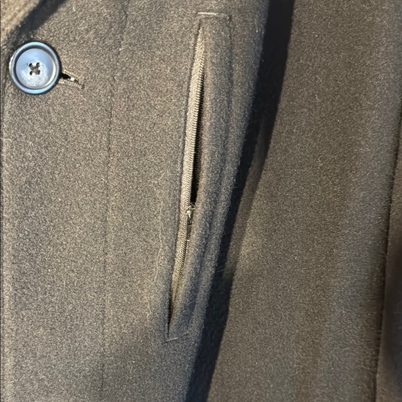 Ralph Lauren Black Pea Coat Classic Wool Blend - Picture 3 of 12